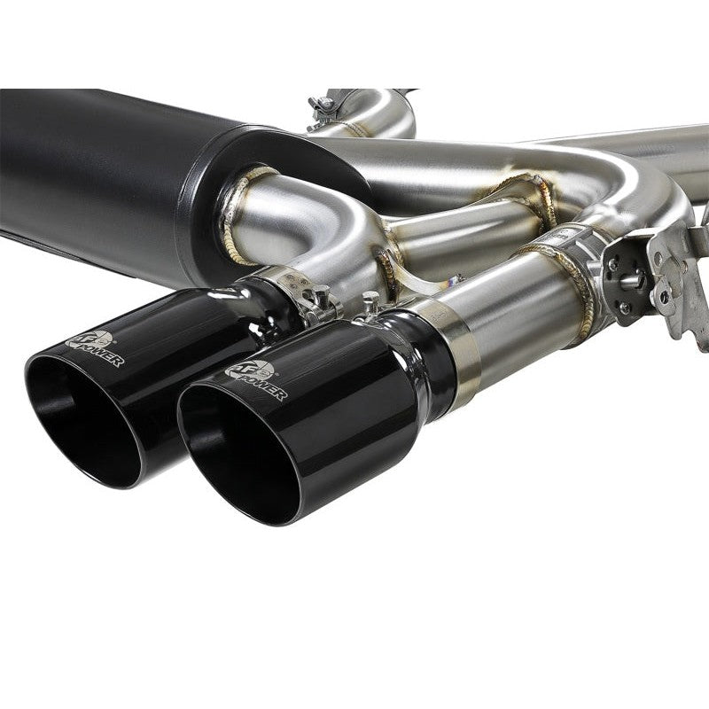 aFe MACH Force-Xp 3.5in. 304 SS C/B Exhaust System 15-18 BMW X5 M (F85) V8-4.4L (tt) - Black Tip