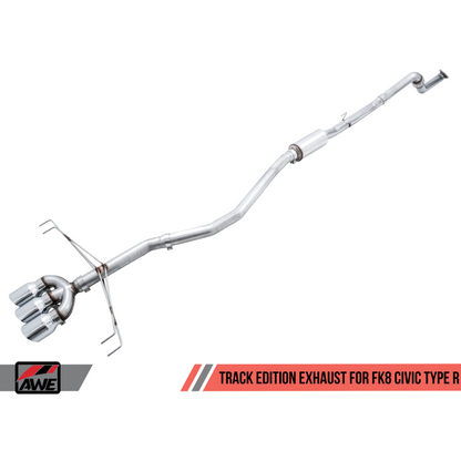 AWE Tuning 2017+ Honda Civic Type R Track Edition Exhaust w/Front Pipe & Triple Chrome Silver Tips
