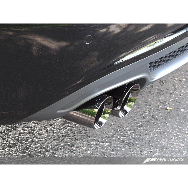 AWE Tuning Audi B8 A4 Touring Edition Exhaust - Quad Tip Polished Silver Tips - Does Not Fit Cabrio