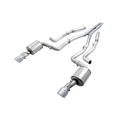 AWE Tuning 2017+ Dodge Charger 5.7L Touring Edition Exhaust - Non-Resonated - Chrome Silver Tips
