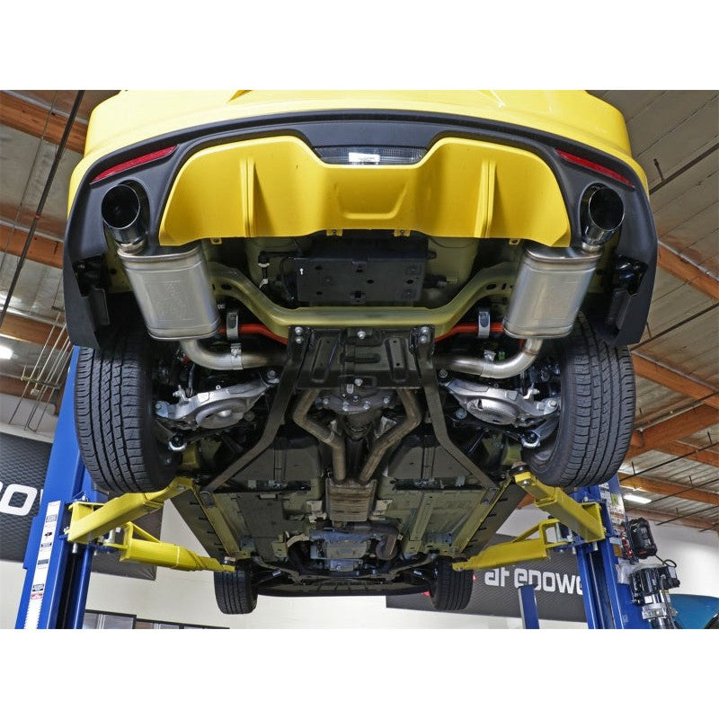 aFe MACHForce XP 2.5in 409 Stainless Axle Back Exhaust w/ Black Tips 15-17 Ford Mustang I4-2.3L (t)