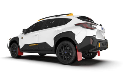 Rally Armor 24-26 Subaru Crosstrek (Wilderness Only) Red UR Mud Flap W/White Logo - No Drilling Req