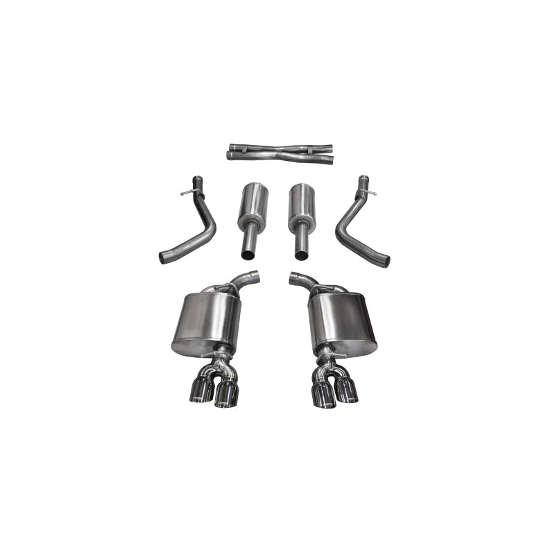Corsa 15-17 Dodge Challenger Sport Cat-Back Dual Rear Exit with Twin 3.5in Polished Pro-Series Tips
