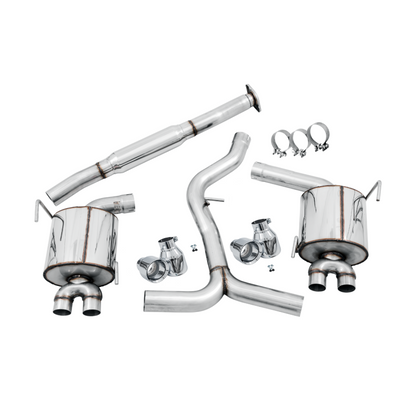 AWE Tuning Subaru STI VA / WRX GV / STI GV Sedan Touring Edition Exhaust - Chrome Silver Tip (102mm)