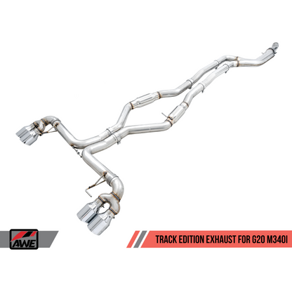 AWE Tuning 2019+ BMW M340i (G20) Track Edition Exhaust - Quad Diamond Black Tips