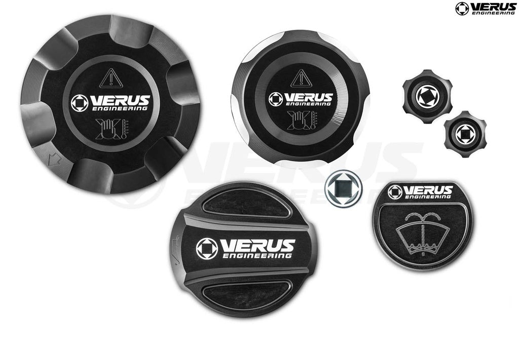 Verus - Engine Bay Fluid Cap Kit - Mk5 Toyota Supra - A0254A for 2020-2025 Toyota GR Supra - angle view