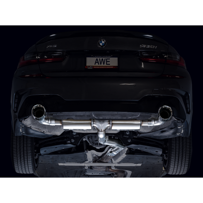 AWE 19-23 BMW 330i / 21-23 BMW 430i Base G2X Touring Axle Back Exhaust - Chrome Silver