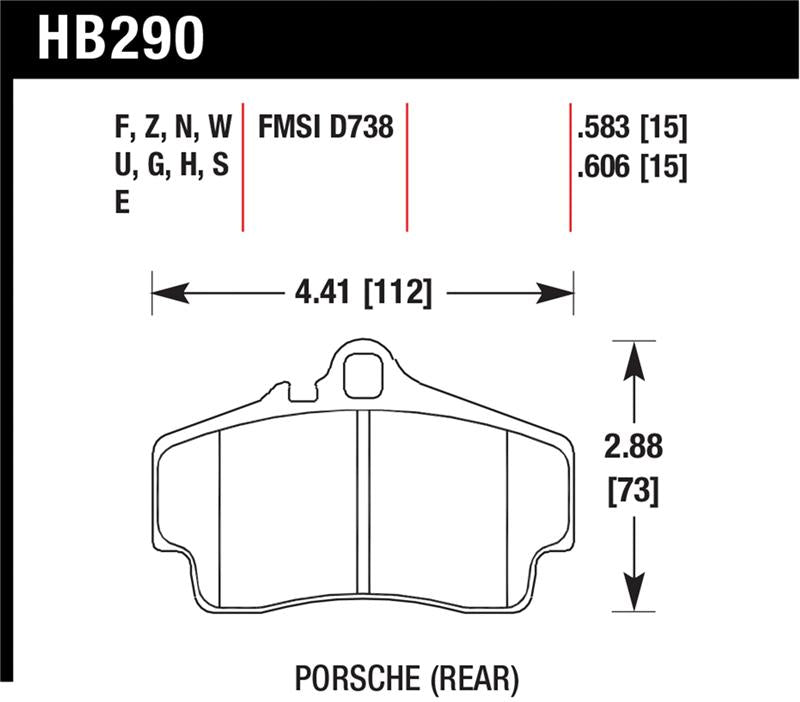 Hawk Porsche HPS Street Rear Brake Pads