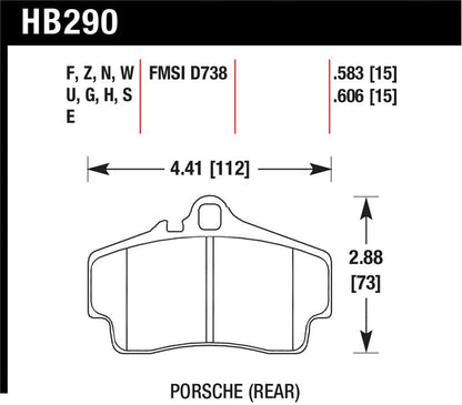Hawk Porsche HPS Street Rear Brake Pads