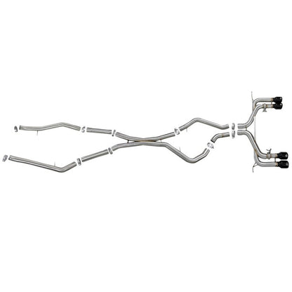 aFe MACH Force-Xp 3.5in. 304 SS C/B Exhaust w/o Muffler 15-18 BMW X5 M V8-4.4L (tt) - Black Tip