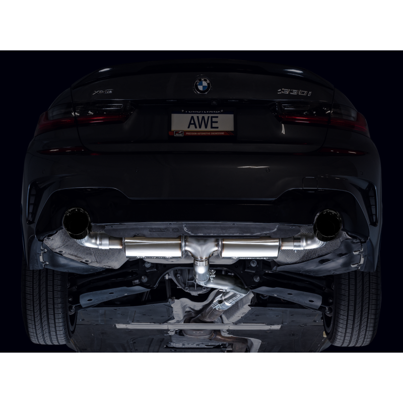 AWE 19-23 BMW 330i / 21-23 BMW 430i Base G2X Touring Axle Back Exhaust - Diamond Black