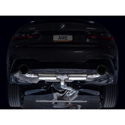 AWE 19-23 BMW 330i / 21-23 BMW 430i Base G2X Touring Axle Back Exhaust - Diamond Black