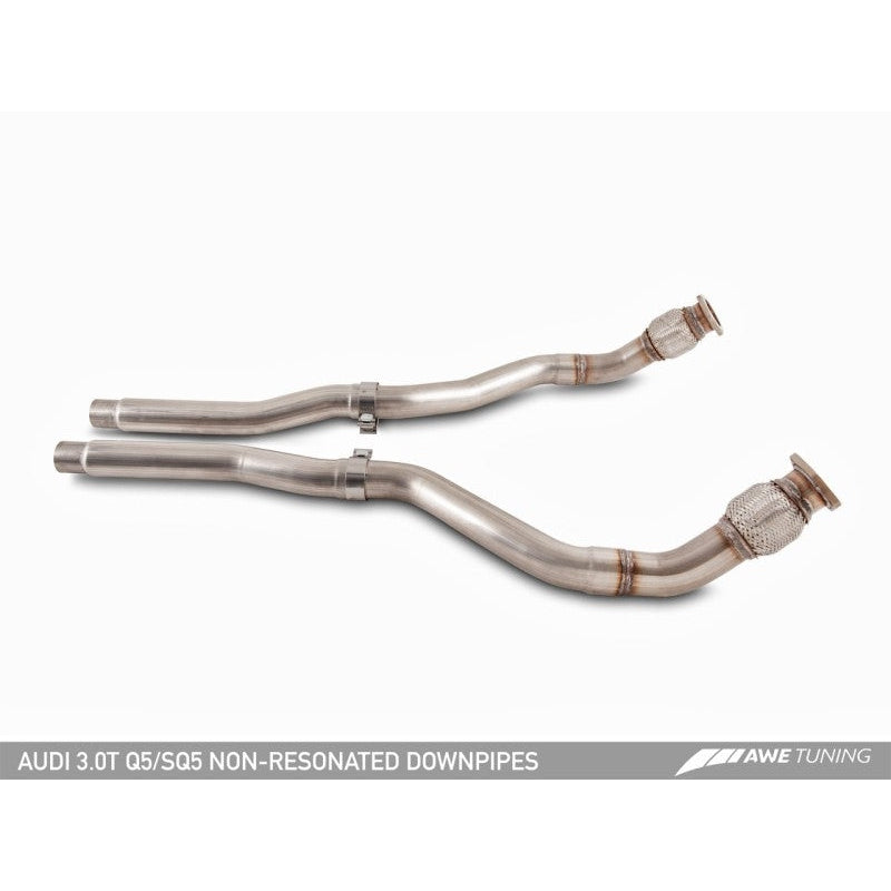 AWE Tuning Audi 8R Q5 3.2L Non-Resonated Exhaust System (Downpipe-Back) - Polished Silver Tips