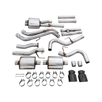 AWE 16-22 Toyota Tacoma 0FG Catback Exhaust w/ BashGuard - Dual Diamond Black Tips