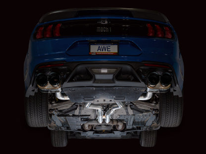 AWE Tuning 21-23 Ford Mustang Mach 1 SwitchPath Cat Back Exhaust w/ Quad Diamond Black Tips