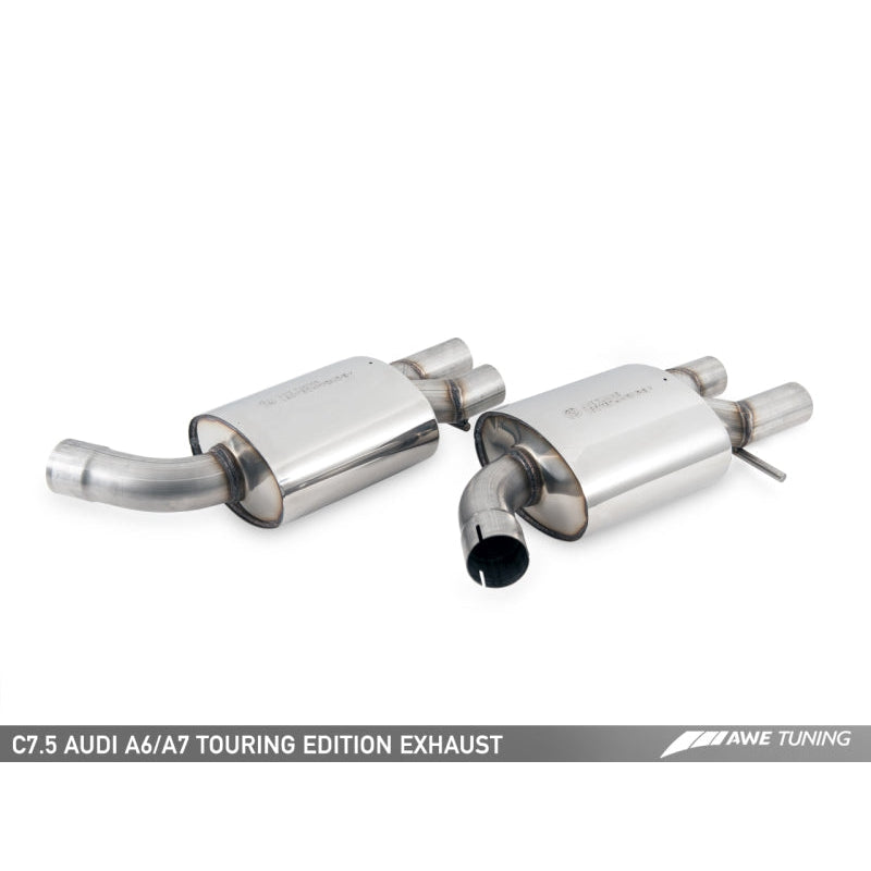AWE Tuning Audi C7.5 A6 3.0T Touring Edition Exhaust - Quad Outlet Chrome Silver Tips