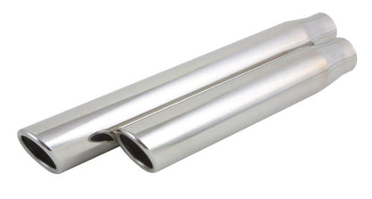 Vibrant 2.5in ID Dual 3.5in OD Round SS Tips (Double Wall, Straight Cut)