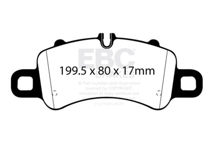 EBC 2016+ Porsche 911 (991/2 w/Cast Iron Rotors) 3.0TT Carrera Bluestuff Front Brake Pads
