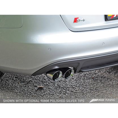 AWE Tuning Audi B8 / B8.5 S4 3.0T Track Edition Exhaust - Chrome Silver Tips (90mm)