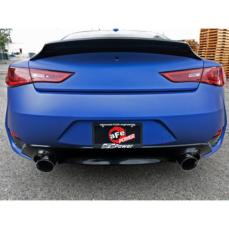 aFe POWER Takeda 2.5in 304 SS Axle-Back Exhaust w/ Black Tips 17-19 Infiniti Q60 V6-3.0L (tt)