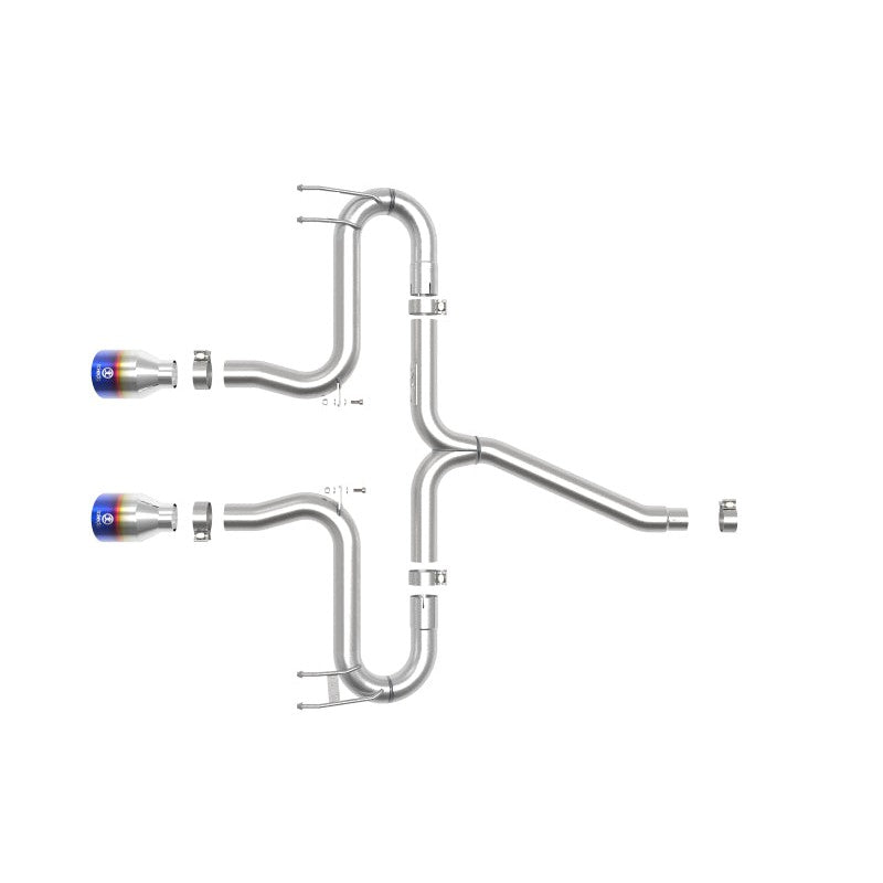 aFe Takeda 2-1/2in 304 SS Axle-Back Exhaust w/Blue Flame Tips 17-20 Honda Civic Sport L4-1.5L (t)