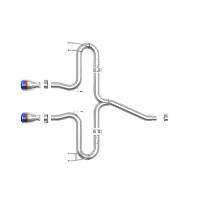 aFe Takeda 2-1/2in 304 SS Axle-Back Exhaust w/Blue Flame Tips 17-20 Honda Civic Sport L4-1.5L (t)