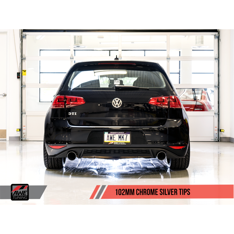 AWE Tuning VW MK7 GTI Track Edition Exhaust - Chrome Silver Tips