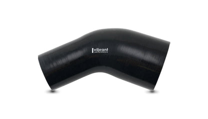 Vibrant 3in ID x 3.50in ID Gloss Black Silicone 45 Degree Transition Elbow
