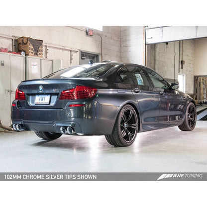 AWE Tuning BMW F10 M5 Touring Edition Axle-Back Exhaust Chrome Silver Tips