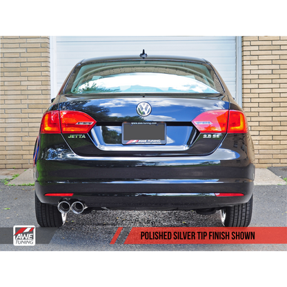 AWE Tuning Mk6 Jetta 2.5L Touring Edition Exhaust - Polished Silver Tips