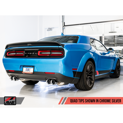 AWE Tuning 2015+ Dodge Challenger 6.4L/6.2L SC Track Edition Exhaust - Quad Chrome Silver Tips