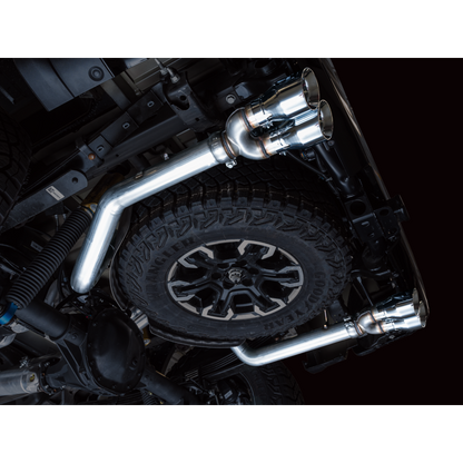 AWE Tuning 22-23 GMC Sierra 1500 AT4X 6.2L 0FG Catback Split Dual (Flat Bumper) - Chrome Silver Tips