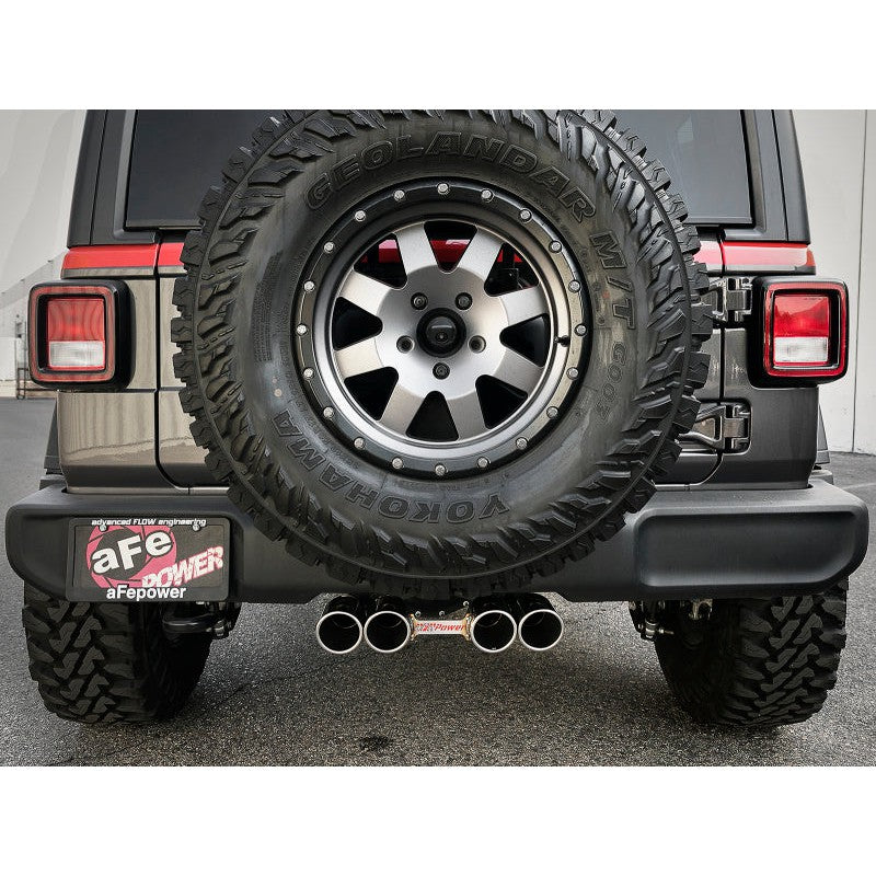aFe Rebel Series 2.5in 304 SS Cat-Back Exhaust w/ Polished Tip 18-20 Jeep Wrangler (JL)