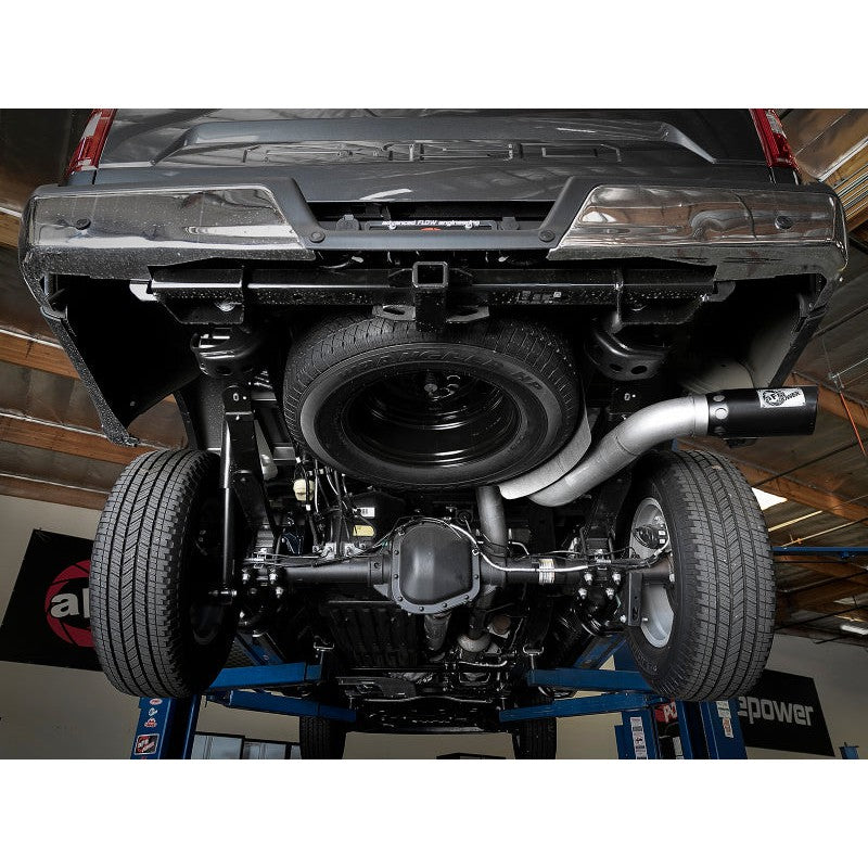 aFe Atlas 4in Aluminized Steel DPF-Back Exh 18-19 Ford F-150 V6-3.0L (td) w/ Black Tip