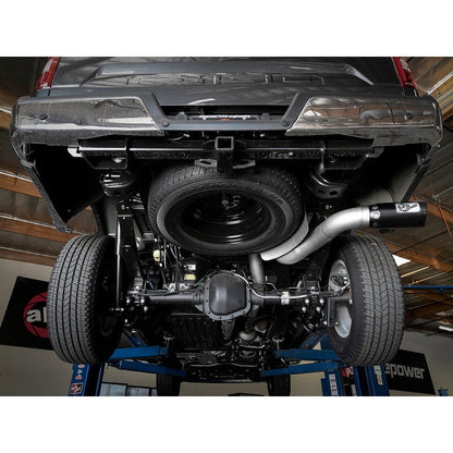 aFe Large Bore-HD 4in 409 SS DPF-Back Exh 18-19 Ford F-150 V6-3.0L (td) w/ Black Tip
