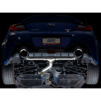 AWE Subaru BRZ/ Toyota GR86/ Toyota 86 Track Edition Cat-Back Exhaust- Chrome Silver Tips