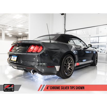 AWE Tuning S550 Mustang EcoBoost Axle-back Exhaust - Touring Edition (Chrome Silver Tips)