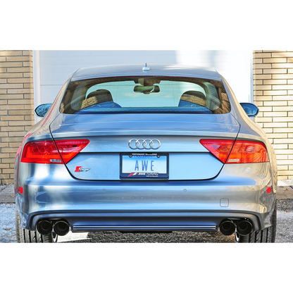 AWE Tuning Audi C7 / C7.5 S7 4.0T Touring Edition Exhaust - Diamond Black Tips