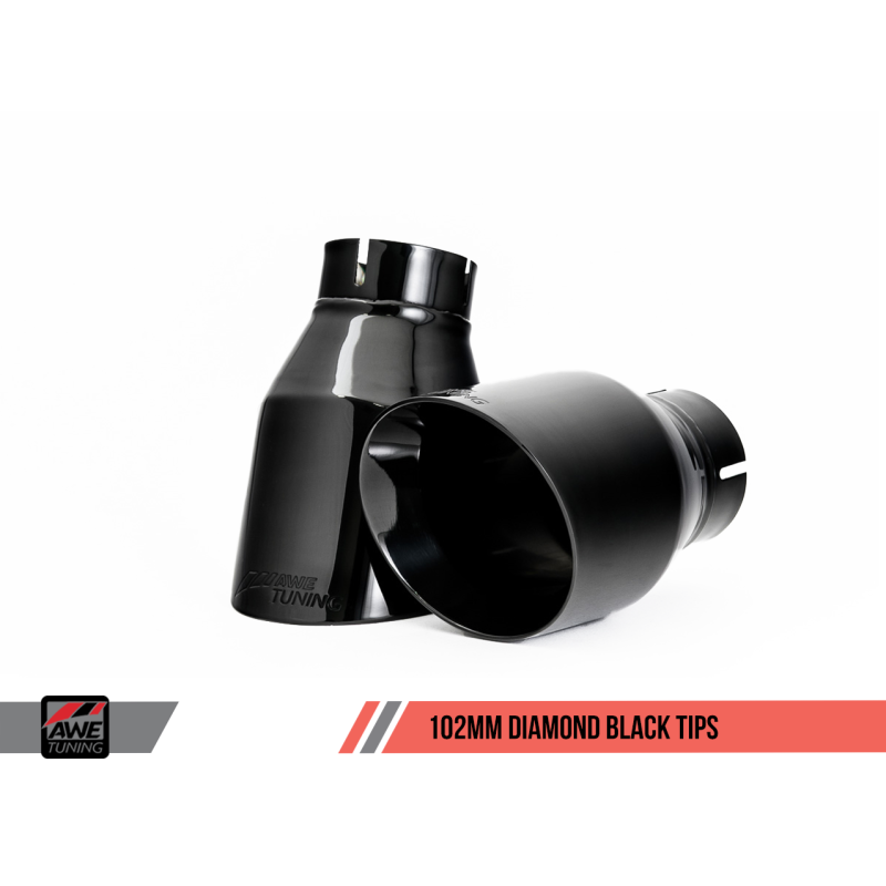 AWE Tuning Porsche Macan Track Edition Exhaust System - Diamond Black 102mm Tips