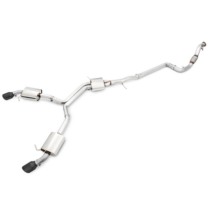 AWE Tuning Audi B9 A5 Touring Edition Exhaust Dual Outlet - Diamond Black Tips (Includes DP)