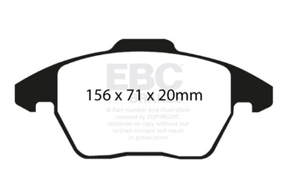 EBC 06-13 Audi A3 2.0 Turbo (Girling rear caliper) Ultimax2 Front Brake Pads