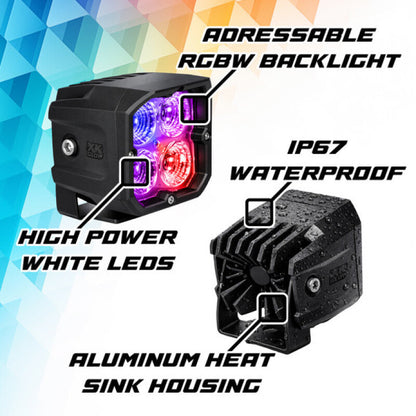 XKGlow XKmax RGBW Addressable Cube Light Kit - Driving Beam