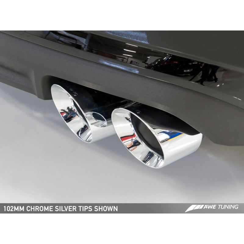AWE Tuning Audi C7.5 A7 3.0T Touring Edition Exhaust - Quad Outlet Chrome Silver Tips