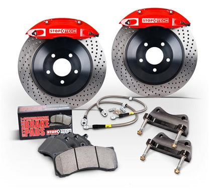 StopTech 2015 VW GTI Front BBK w/ Red ST-41 Caliper Slotted 328X25 1pc Rotor