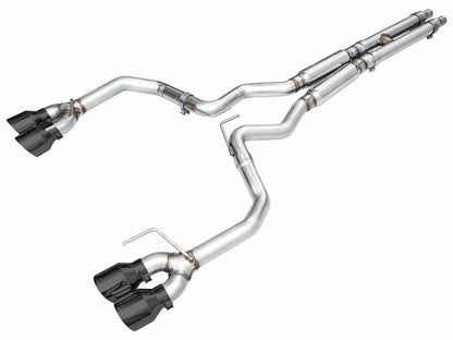 AWE 2024 Ford Mustang Dark Horse S650 RWD Track Edition Cat-Back Exhaust w/ Quad Diamond Black Tips