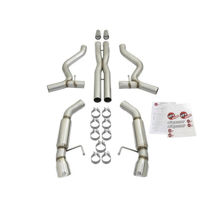 aFe MACHForce XP 3in Aggressive Toned Cat-Back Exhausts w/ Polished Tips 15-17 Ford Mustang V6/V8