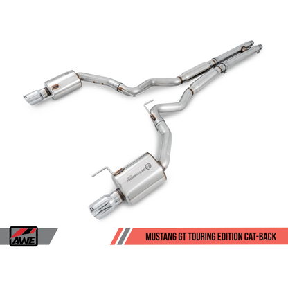 AWE Tuning S550 Mustang GT Cat-back Exhaust - Touring Edition (Chrome Silver Tips)