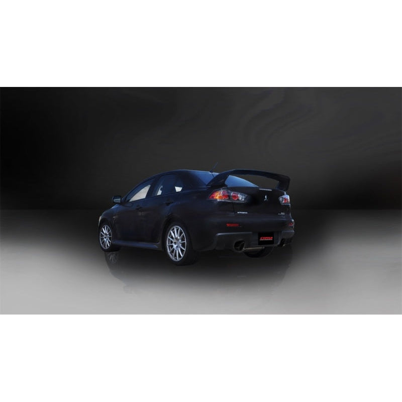 Corsa 08-14 Mitsubishi Lancer Evolution X Sedan 2.0L Black Sport Dual Rear Cat-Back Exhaust