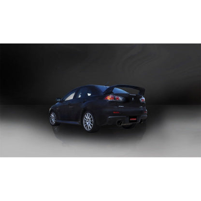 Corsa 08-14 Mitsubishi Lancer Evolution X Sedan 2.0L Black Sport Dual Rear Cat-Back Exhaust