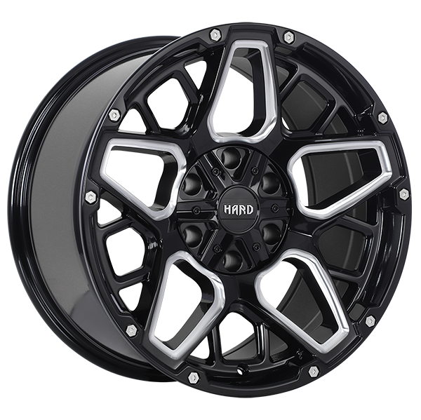 Ruffino HARD BLAST Gloss Black - Milled Edge 20x9 +20 6x135|6x139.7mm 87.1mm
